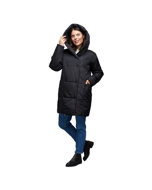 Mfin Куртка зимняя средней длины силуэт прямой ветрозащитная капюшон размер 4454RU