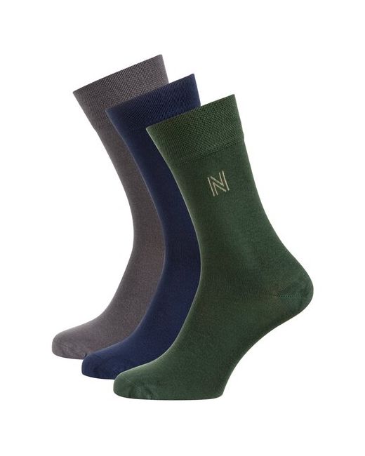 Norfolk Socks Носки унисекс 3 пары классические быстросохнущие антибактериальные свойства износостойкие размер 39-42 зеленый