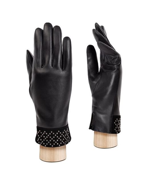 Eleganzza Перчатки зимние натуральная кожа подкладка размер 8L черный