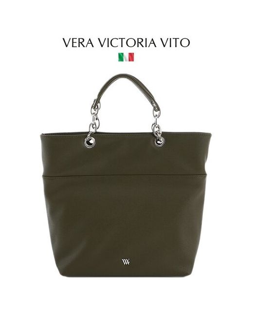 Vera Victoria Vito Сумка шоппер повседневная внутренний карман регулируемый ремень зеленый