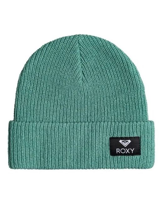 Roxy Шапка бини демисезон/зима с помпоном вязаная размер One голубой зеленый