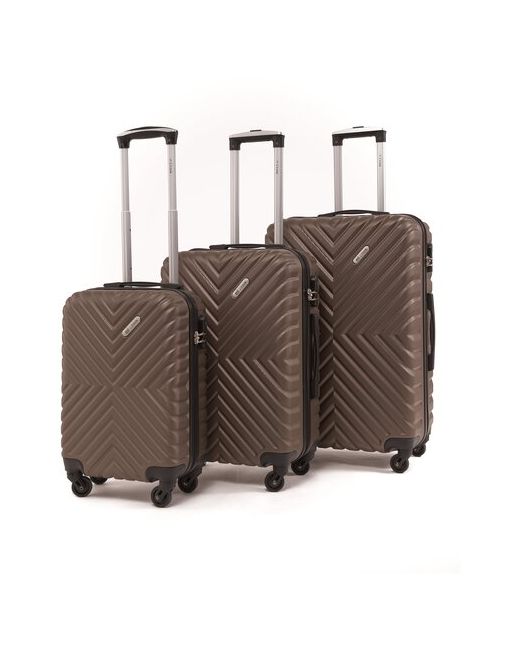 Lacase Комплект чемоданов 3 шт. пластик ABS-пластик опорные ножки на боковой стенке рифленая поверхность водонепроницаемый износостойкий 85 л размер S