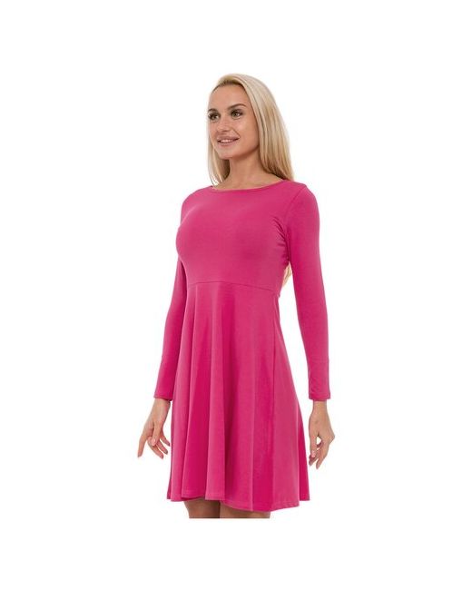 Lunarable Платье хлопок повседневное полуприлегающее мини размер 44 S розовый