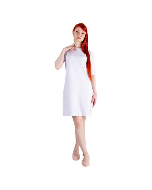 Trend Платье-футболка повседневное свободный силуэт мини размер 170-9246
