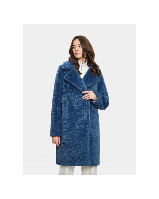 Electrastyle Пальто искусственный мех средней длины силуэт прямой карманы пояс/ремень размер 44