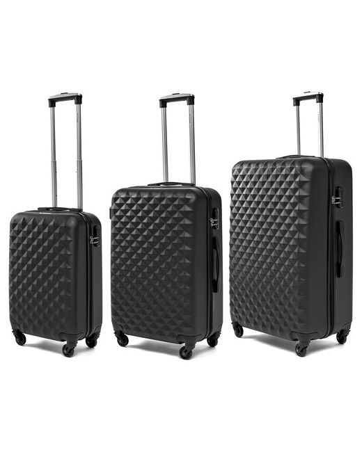 Lacase Комплект чемоданов 3 шт. пластик ABS-пластик опорные ножки на боковой стенке 100 л размер M