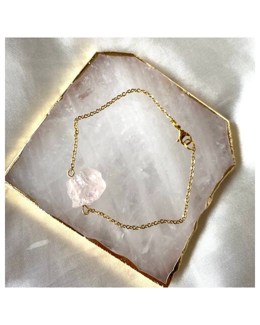 For Crystals & Love Браслет GLAM SHINE золотистый цепь с розовым кварцем 175 см