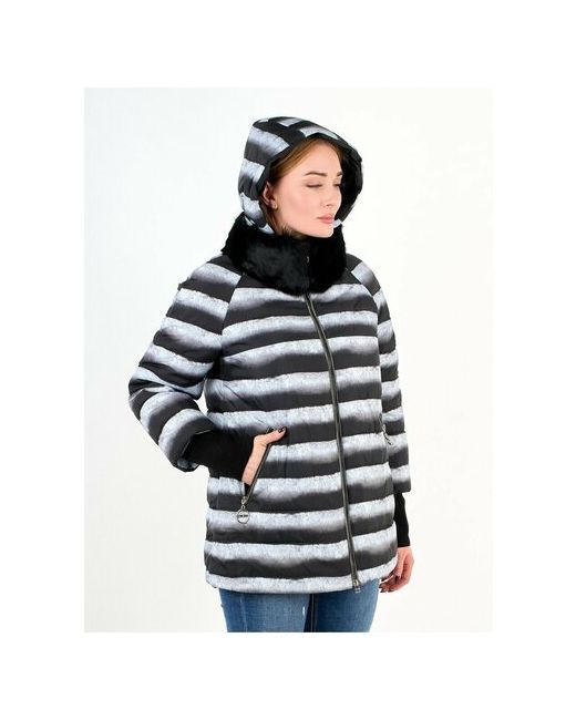 Riches Куртка зимняя средней длины силуэт прямой съемный капюшон ветрозащитная утепленная размер черный