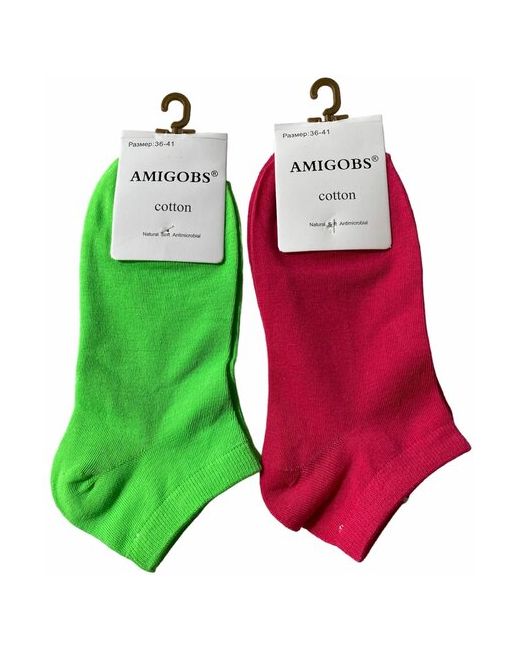 Amigobs носки укороченные износостойкие 100 den размер 36-41 розовый зеленый