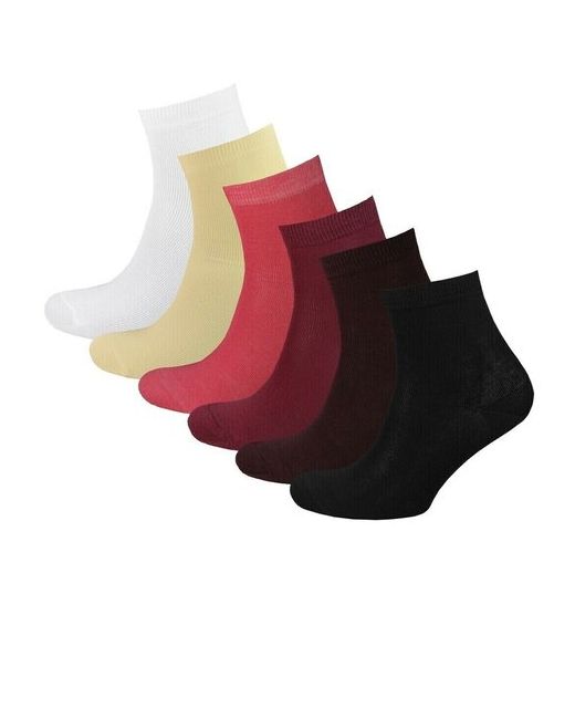 Status носки средние подарочная упаковка усиленная пятка вязаные 6 пар размер 23-25 черный