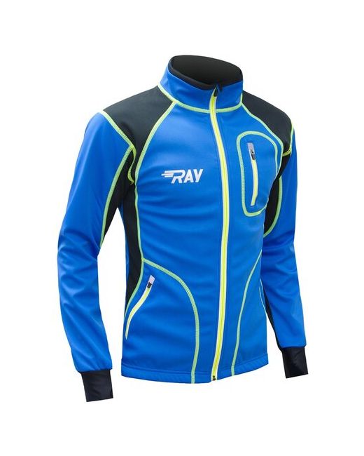 Ray Куртка средней длины силуэт прямой без капюшона быстросохнущая ветрозащитная карманы размер 46 синий черный