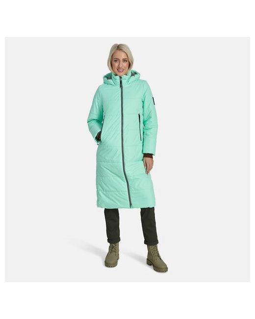 Huppa Куртка демисезон/зима удлиненная силуэт прямой карманы капюшон водонепроницаемая манжеты несъемный мембранная ветрозащитная размер XL зеленый