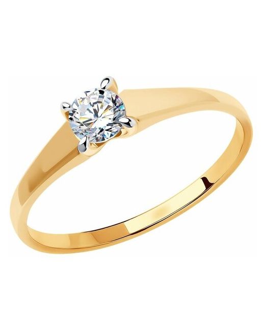 Diamant Кольцо красное золото 585 проба фианит размер 19