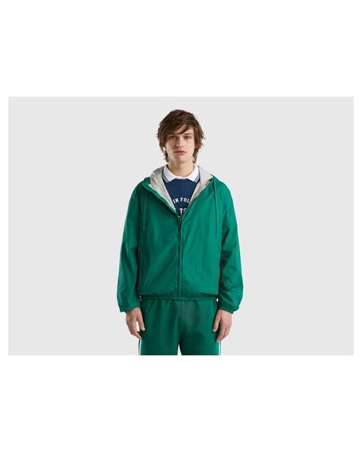 United Colors Of Benetton Ветровка демисезон/лето силуэт свободный капюшон карманы несъемный размер EL зеленый