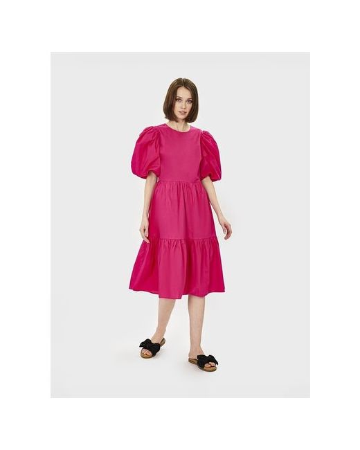 Baon Платье повседневное полуприлегающее макси размер XL розовый