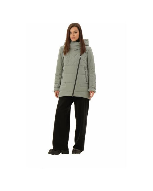 Maritta Куртка зимняя средней длины подкладка капюшон размер 52 62RU зеленый