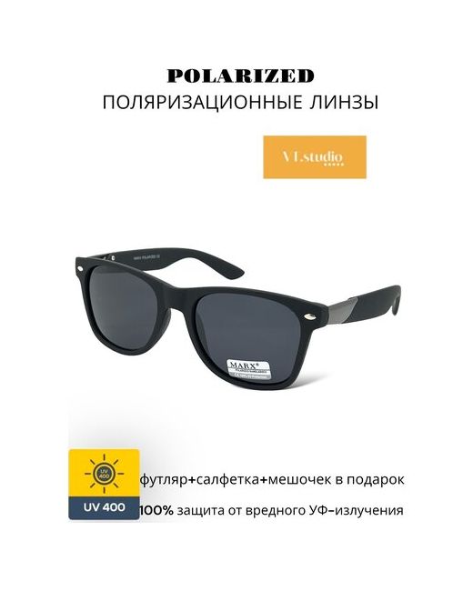 Marx Солнцезащитные очки вайфареры оправа с защитой от УФ поляризационные черный
