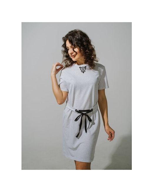 Bormalisa Платье-футболка хлопок повседневное полуприлегающее до колена размер S 42/44