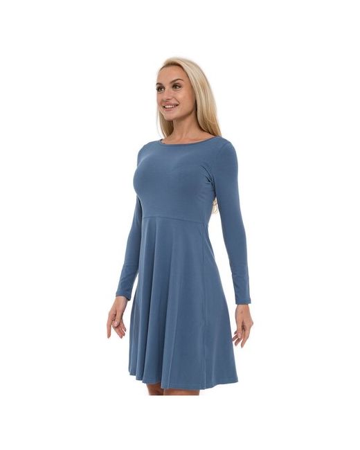 Lunarable Платье хлопок повседневное полуприлегающее мини размер 46 M синий