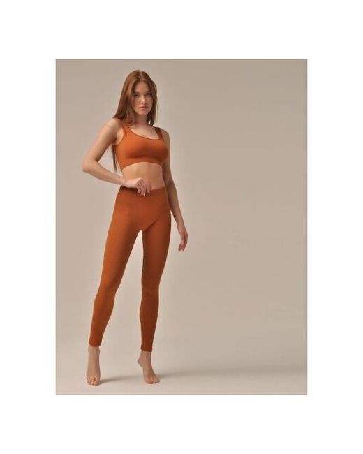 Mirey Легинсы прилегающий силуэт повседневный стиль карманы стрейч размер 48-L оранжевый