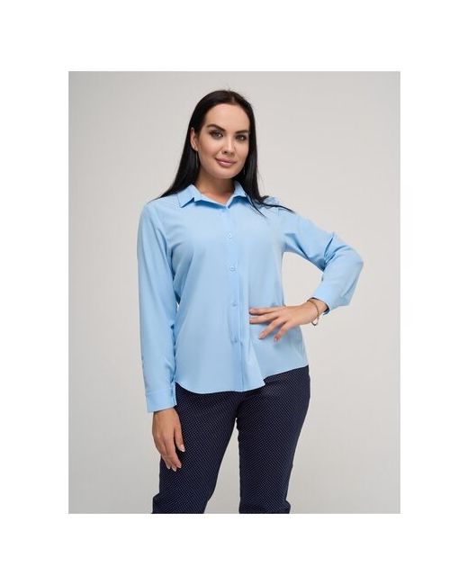 DiSORELLE Рубашка классический стиль оверсайз длинный рукав размер 56 голубой