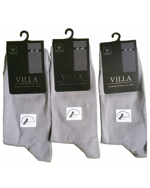 Villa носки 3 пары классические нескользящие размер 2741-43 серебряный