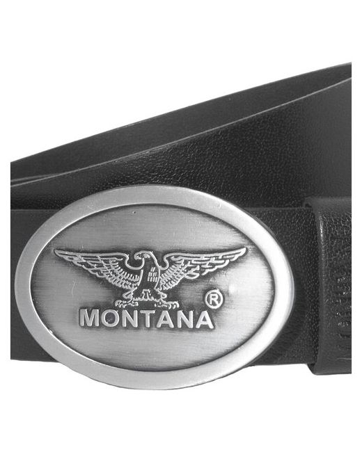 Montana Ремень натуральная кожа металл для размер длина 125 см. серебряный черный