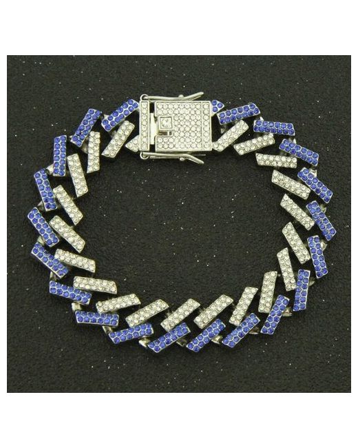 NaPeLa Браслет кубинская цепь браслет серебристо-синий 21 размер