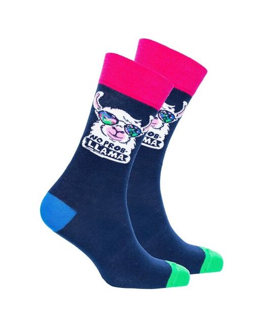 Socks n Socks Носки 1 пара высокие подарочная упаковка износостойкие на Новый год 23 февраля фантазийные нескользящие размер 7-12 US 40-45 EU розовый мультиколор