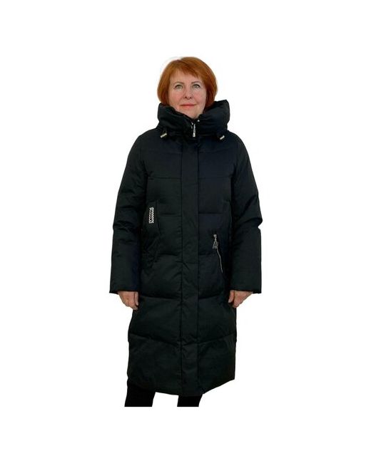 Hannan Куртка зимняя удлиненная силуэт прямой утепленная стеганая ветрозащитная размер 44