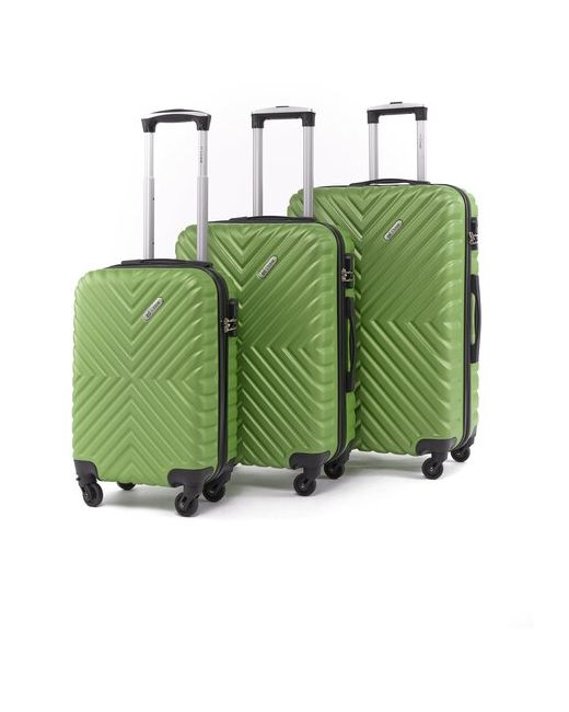 Lacase Комплект чемоданов 3 шт. пластик ABS-пластик опорные ножки на боковой стенке рифленая поверхность водонепроницаемый износостойкий 85 л размер S