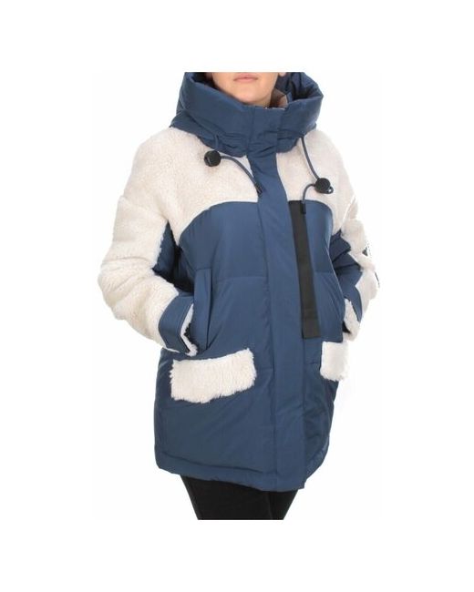 Meajiateer Куртка зимняя средней длины силуэт прямой стеганая капюшон карманы размер 42