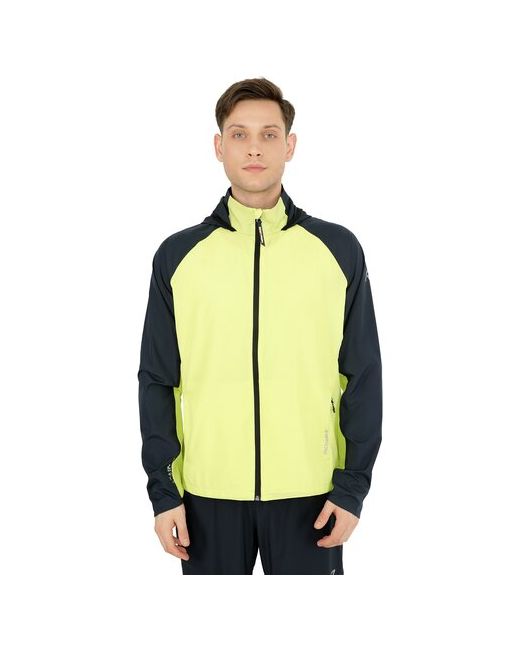 Rukka Куртка для бега силуэт прямой складывается в карман карманы вентиляция светоотражающие элементы ветрозащитная размер L желтый черный
