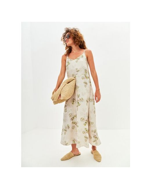 Klim Платье-комбинация трапециевидный силуэт миди карманы размер 44 мультиколор