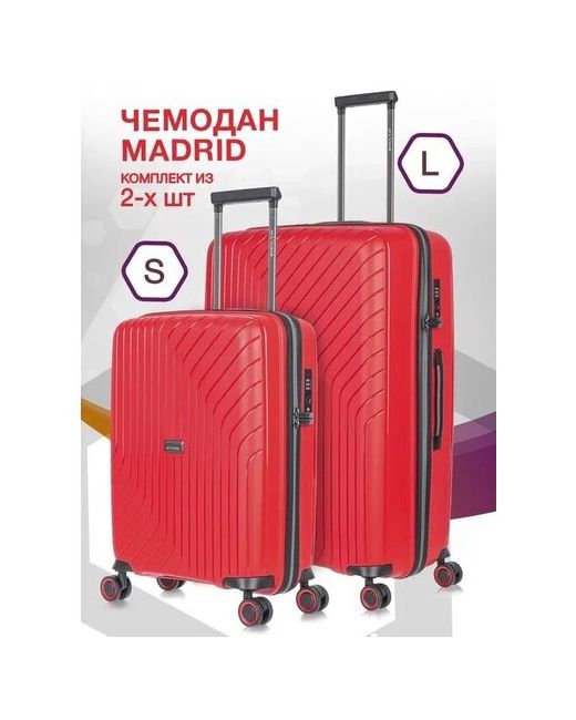 Lcase Комплект чемоданов Lcase Madrid 2 шт. водонепроницаемый 125 л размер S/L