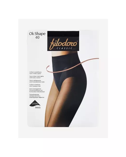 Filodoro Колготки Classic Ok Shape 40 den с ластовицей утягивающие шортиками матовые размер