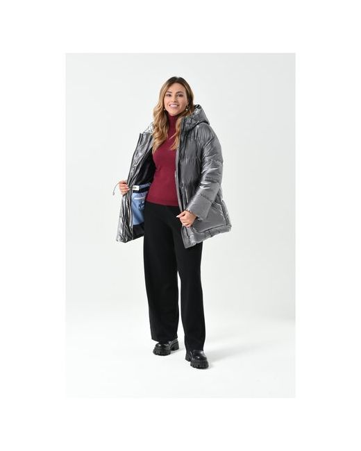 Maritta Куртка зимняя средней длины силуэт прямой ветрозащитная внутренний карман манжеты пояс/ремень капюшон размер 4252RU