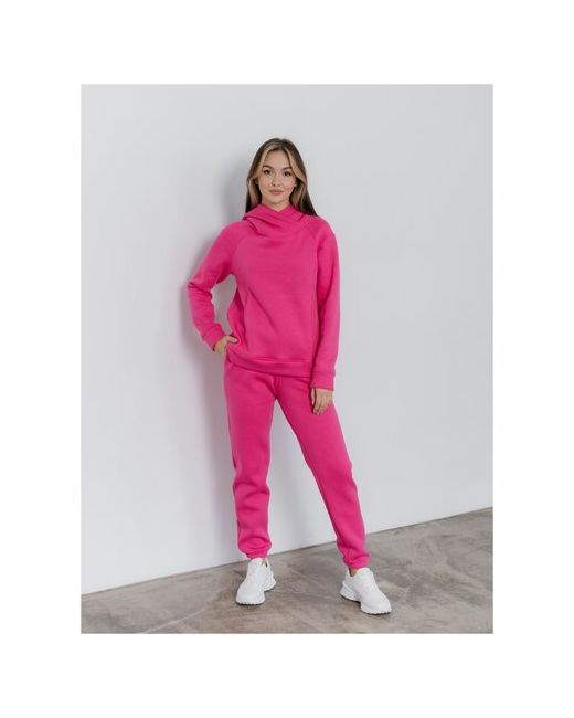 Twinkly Self Костюм худи и брюки спортивный стиль прямой силуэт размер 44 фуксия розовый
