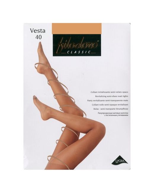 Filodoro Колготки Classic Vesta 40 den с ластовицей утягивающие шортиками матовые размер