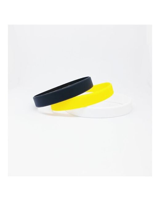 MSKBraslet Сет из 3-х силиконовых браслетов без логотипа. черный желтый Размер .