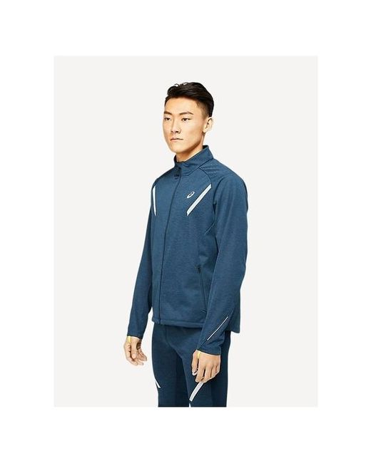 Asics Куртка Lite-Show для бега средней длины силуэт прямой светоотражающие элементы регулируемый край без капюшона карманы размер XL