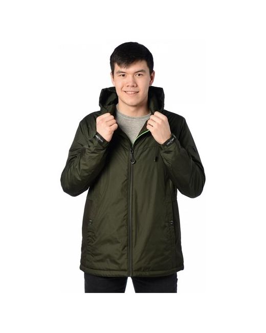 Malidinu Куртка демисезонная внутренний карман капюшон карманы манжеты размер 46 зеленый