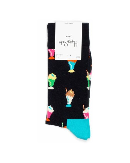 Happy Socks Носки унисекс 1 пара классические фантазийные на Новый год размер 41-46 черный голубой