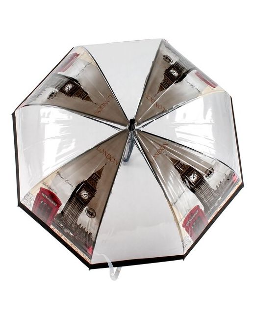 ЭВРИКА подарки и удивительные вещи Зонт-трость полуавтомат купол 80 см. 8 спиц прозрачный мультиколор