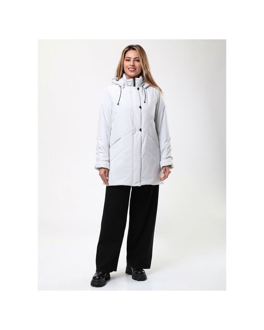 Maritta Куртка зимняя средней длины силуэт прямой съемный капюшон ветрозащитная внутренний карман водонепроницаемая утепленная размер 4858RU