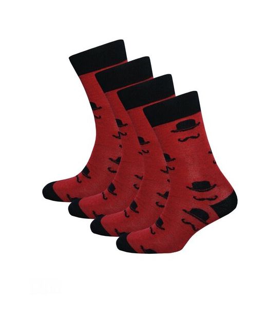 Status носки 4 пары классические размер 27 красный черный