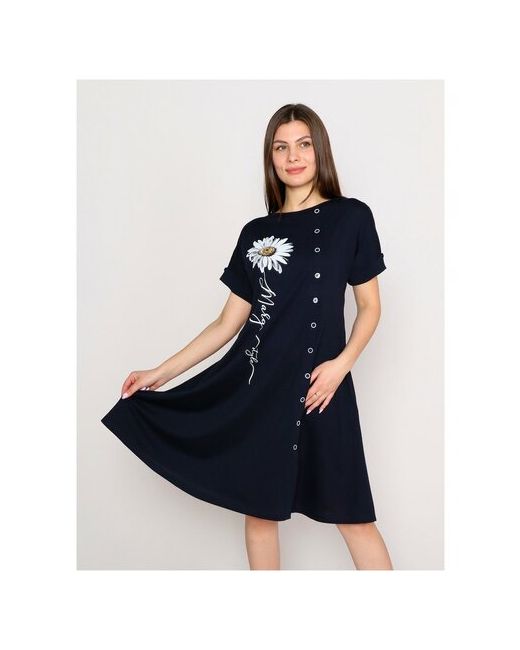 Style Margo Платье-футболка повседневное трапециевидный силуэт миди карманы размер 52