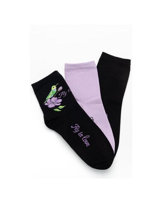 Berchelli носки средние фантазийные размер 35-38 черный фиолетовый