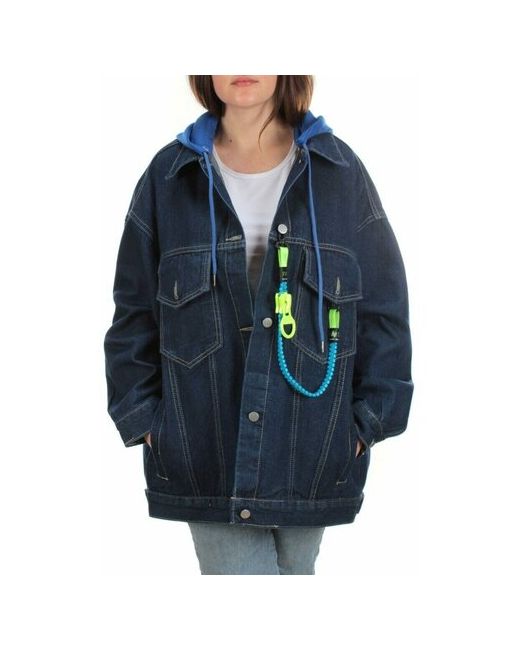 Не определен Джинсовая куртка демисезон/лето средней длины оверсайз съемный капюшон карманы внутренний карман размер 58/60