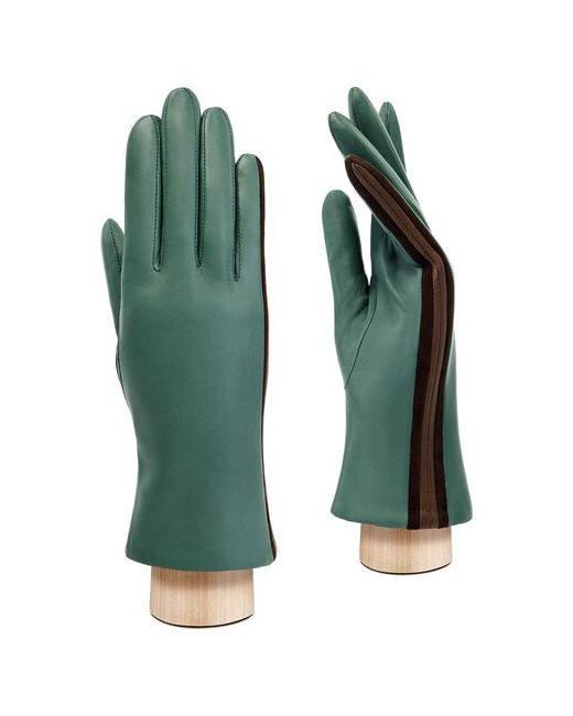Eleganzza Перчатки зимние натуральная кожа подкладка размер 7S зеленый